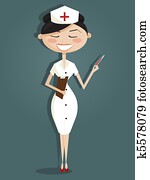 Retro cartoon nurse Retro cartoon nurse