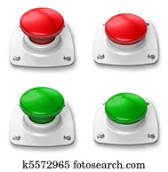 Set of pressed and depressed button Set of pressed and depressed button
