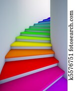 Spiral colorful stair to the future. Spiral colorful stair to the future.