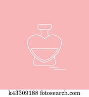 かわいい ベクトル イラスト の 香水のビン 中に 形 の Heart クリップアート K Fotosearch