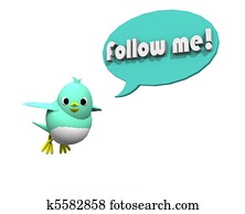 3D TWITTER BIRD FOLLOW ME 3D TWITTER BIRD FOLLOW ME