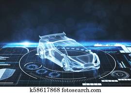 Artificial intelligence, transport and projection concept Artificial intelligence, transport and projection concept