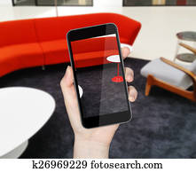 Hand with mobile phone