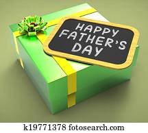 Happy Fathers Day Present Showing Parenting Celebration Occasion Or Holidays Happy Fathers Day Present Showing Parenting Celebration Occasion Or Holidays