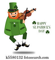 Happy St Patricks Day Leprechaun Fiddler Happy St Patricks Day Leprechaun Fiddler
