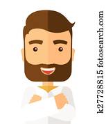 Man with cross arms.