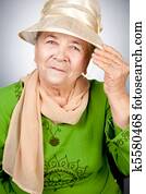 Portrait of happy old senior woman Portrait of happy old senior woman