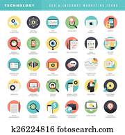 SEO and internet marketing icons SEO and internet marketing icons