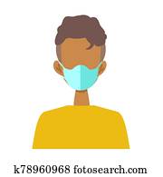 Vector flat illustration of people wearing a surgical mask Vector flat illustration of people wearing a surgical mask