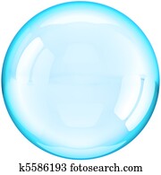 Water soap bubble ball colored cyan Water soap bubble ball colored cyan