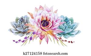 Watercolor lotus Watercolor lotus