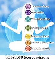 Woman in lotus position with the se Woman in lotus position with the se