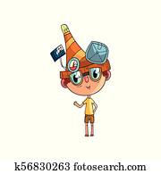 かわいい 科学者 男の子 特徴 上に働く 科学実験 面白い 子供 中に 素晴らしい 頭飾り ベクトル イラスト 上に A 白い背景 クリップアート 切り張り イラスト 絵画 集 K Fotosearch