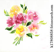 Bouquet of flowers isolated on white Bouquet of flowers isolated on white