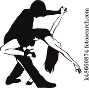 dancing couple outline