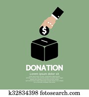 Donate Money To Charity Concept.