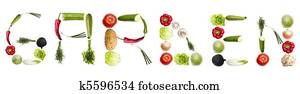 Garden word made of vegetables Garden word made of vegetables