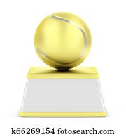 Gold tennis ball trophy Gold tennis ball trophy