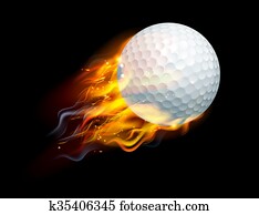 golf- kugel, feuer golf- kugel, feuer