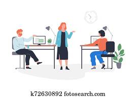 groep mensen, op, zakelijk, meeting., team, zittende