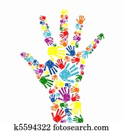 impresiones de la mano, plano de fondo