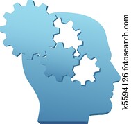 Innovation mind think technology gear cut out Innovation mind think technology gear cut out