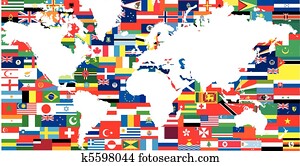 vnútroštátny, zastava, a, world map