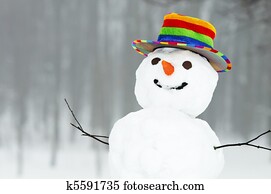 winter funny snowman