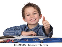 young boy learning young boy learning