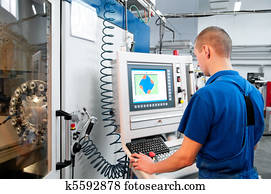 עובד, להפעיל, cnc, תגמר, רכז