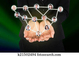 Businesswoman Holding Connected Team Representing