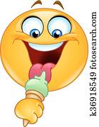 Emoticon with ice cream Emoticon with ice cream