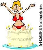 Girl jumping out of a cake Girl jumping out of a cake