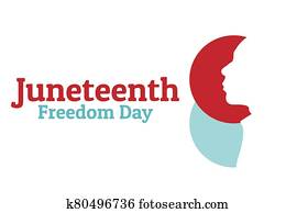Juneteenth, June 19. Holiday concept. Template for background, banner, card, poster with text inscription. Vector EPS10 illustration.