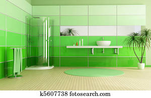 Modern green bathroom