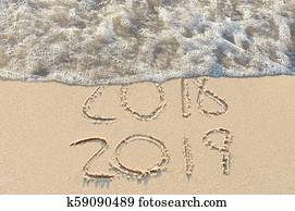 New Year 2019 beach sign New Year 2019 beach sign