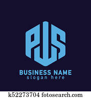 P W S Letter Hexagonal abstract logo P W S Letter Hexagonal abstract logo