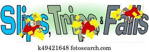 Slip, trip and fall, female worker Slip, trip and fall, female worker