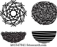 vector symbols of bird nests vector symbols of bird nests