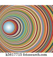 Abstract colorful tunnel with circles