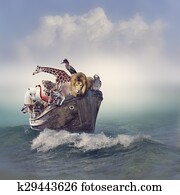 Animals in a Boat Animals in a Boat