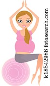 Beautiful Pregnant woman sitting on Pilates exercise ball Beautiful Pregnant woman sitting on Pilates exercise ball