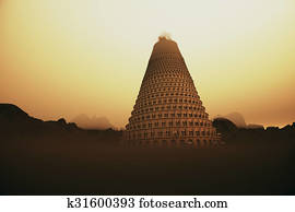 begriffliches abbild, von, dass, turm, von, babel., bibel, entstehung, einheit, gott, sprache