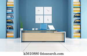 blue contemporary office 