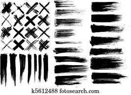 Stock Photo of Red paint brush strokes k10645402 - Search Stock