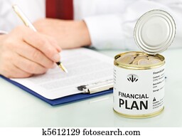 Business man making financial plan concept - closeup