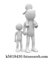 Father and children Father and children