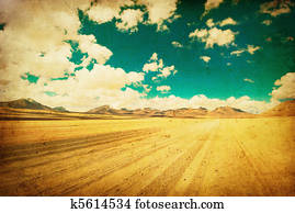 grunge image of desert road