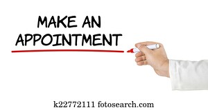 Hand with pen writing Make an appointment Hand with pen writing Make an appointment