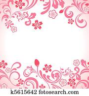 Seamless pink cherry blossom frame Seamless pink cherry blossom frame